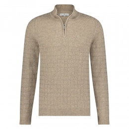 FellowsUnitedPulloverPremiumHalfZipStructureKnitMidBrownBronze3XL
