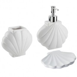 Beliani-SHELL-Badkamerset-Wit-Dolomiet