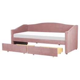 Beliani-VITTEL-Bedmetopberger-Roze-Polyester