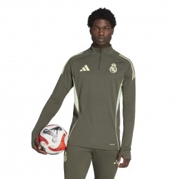 adidasRealMadridTrainingstrui14-Zip2025-2026GrijsLichtgroen