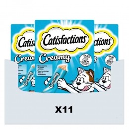 11xCatisfactionsKattensnackZalmCreamy4x10gr