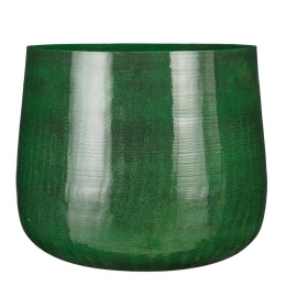 MicaDecorationsBensonBloempot-H32x37cm-Metaal-Donkergroen