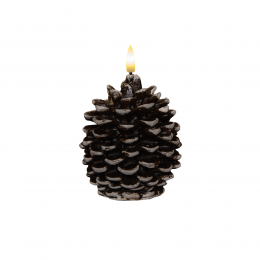 Kaarsdennenappelled3dvlamopbatterijmettimer10x85cmbruinAnnasCollection-Annascollection