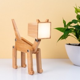 WoodenCatTableLampNala