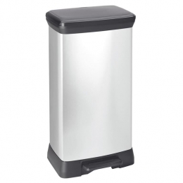CurverPedaalemmerDeco50Lzilverkleurig
