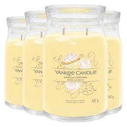 4xYankeeCandleGeurkaarsLargeJarVanillaCupcake567gr