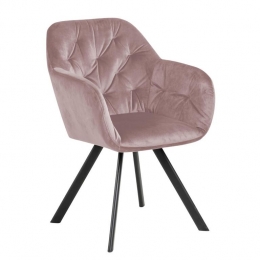 GigaLiving-Eetkamerstoel-Roze-Stof-Zithoogte475cm-Lida