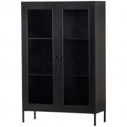 WOOODXamVitrinekast-Grenen-Zwart-155x100x40