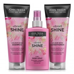 JohnFriedaVibrantShine-Shampoo1x250mlConditioner1x250mlShineSpray1x150ml-Pakket