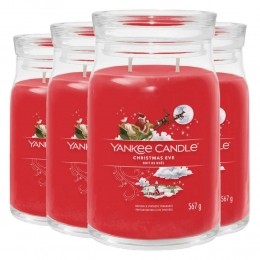 4xYankeeCandleGeurkaarsLargeJarChristmasEve567gr