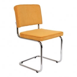 ZuiverRidgeEetkamerstoel-Ribstof-Geel