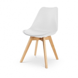 EssenceMaderaeetkamerstoelwit-houtenonderstel