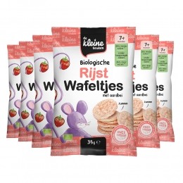 6xdeKleineKeukenBioRijstwafeltjesAardbei7m35gr