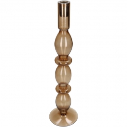 Kandelaarglasbruin10x10x40cmHDCollection-Hdcollection
