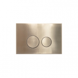 BedieningsplaatQeramiqPushMetDualfFushFrontbedieningMetaalRondGeborsteldMessing