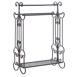 Beliani-GLADIS-Handdoekrek-Zwart-IJzer