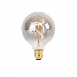 LUEDDE27dimbareLEDspiraalfilamentlampG95smoke3W95lm1800K