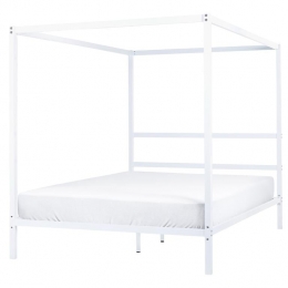 Beliani-LESTARDS-Hemelbed-Wit-160x200cm-Staal