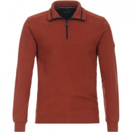 SweaterCasaModaHalfzipTruiStructuurRood