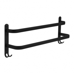 QUVIOHanddoekenrekwandmet2stangen4haakjes-48cm-Zwart
