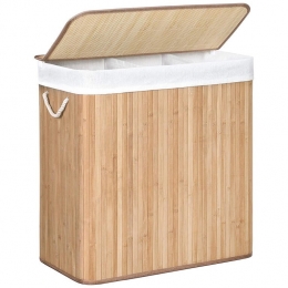 Calicosy-Wasmandvanbamboemet3compartimentendekselenhandvatten150L-L60xH615cm