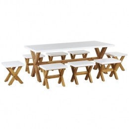 Beliani-OLBIA-Tuinset8-zitskrukken-Wit-Vezelcement