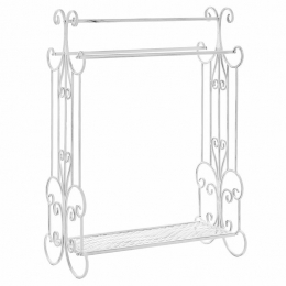 Beliani-GLADIS-Handdoekrek-Wit-IJzer