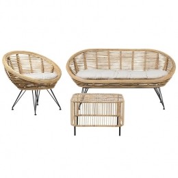 Beliani-MARATEACESENATICO-Loungeset-Lichtbeige-Rotan