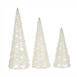 Beliani-ROSAN-Kerstfigurensetvan3-Wit-Metaaldraad