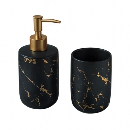 QUVIOZeepdispensertandenborstelhouder-Zwartmetgoud