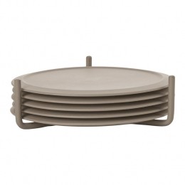 ZoneDenmarkSinglesOnderzetters6stmetHouder-Taupe