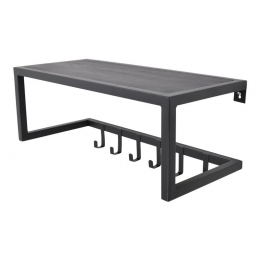 LOFT42WoodyKapstokZwart-Hoedenplank-ZwartMangohout-Metaal