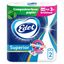 8xEdetSuperiorKeukenpapierCompostKeukenpapier8x2stuks