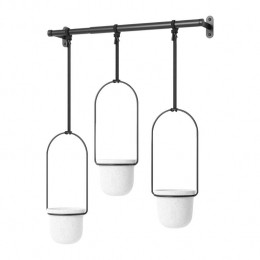 UmbraTrifloraHangendeBloempotten-Setvan3-Wit