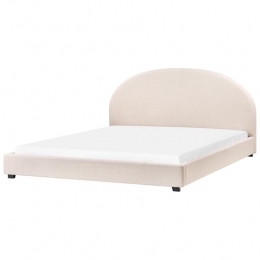 Beliani-VAUCLUSE-Tweepersoonsbed-Lichtbeige-180x200cm-Polyester