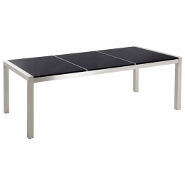Beliani-GROSSETO-Tuintafel-Zwart-100x220cm-Graniet