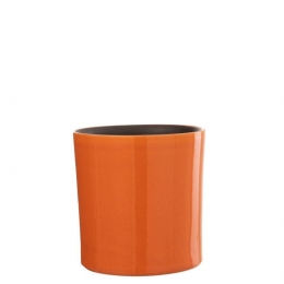 J-LinebloempotFlek-keramiek-oranje-medium-21cm