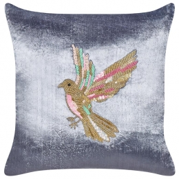 Beliani-RUELLIA-Sierkussen-Grijs-45x45cm-Fluweel