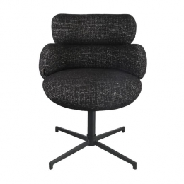 Bronx71EetkamerstoelCocogemleerdestofzwart