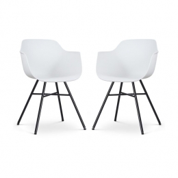 NolonNoa-PukEetkamerstoelenSetvan2-Wit-ZwartOnderstel