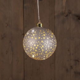 BOTBallGlassMattChampagneWithStars12cmkerstverlichtingAnnasCollection-Annascollection