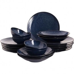 PalmerServiessetKiryuPorselein6-persoons24-deligBlauw