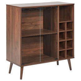 Beliani-TULLAMORE-Vitrinekast-Donkerhout-Vezelplaat