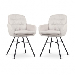 NolonNoa-MiaEetkamerstoelenSetvan2-Beige-ZwartePoten