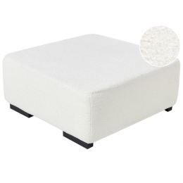 Beliani-LUNGO-Ottomaan-Wit-Boucl