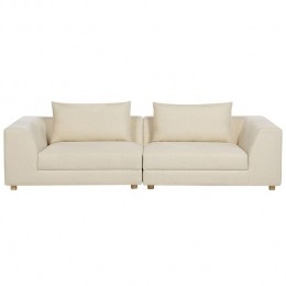 Beliani-LERMON-Driezitsbank-Beige-Polyester