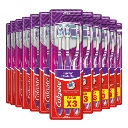 12xColgateTandenborstelZigZagMedium3stuks