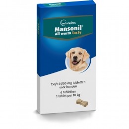 MansonilAllWormOntwormingTablettenHondvanaf25kg6stuks