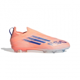 adidasF50EliteVeterlozeGrasVoetbalschoenenFGKidsOranjeBlauwWit