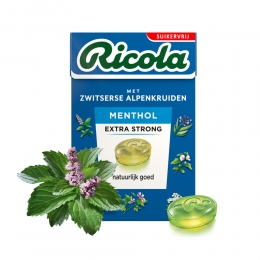 120xRicolaMentholExtraStrongSuikervrijDoosje50gr